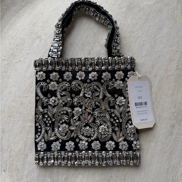 Doen Handbags - NWT Doen Heirloom Black and Silver Floral Lais Mini Bag